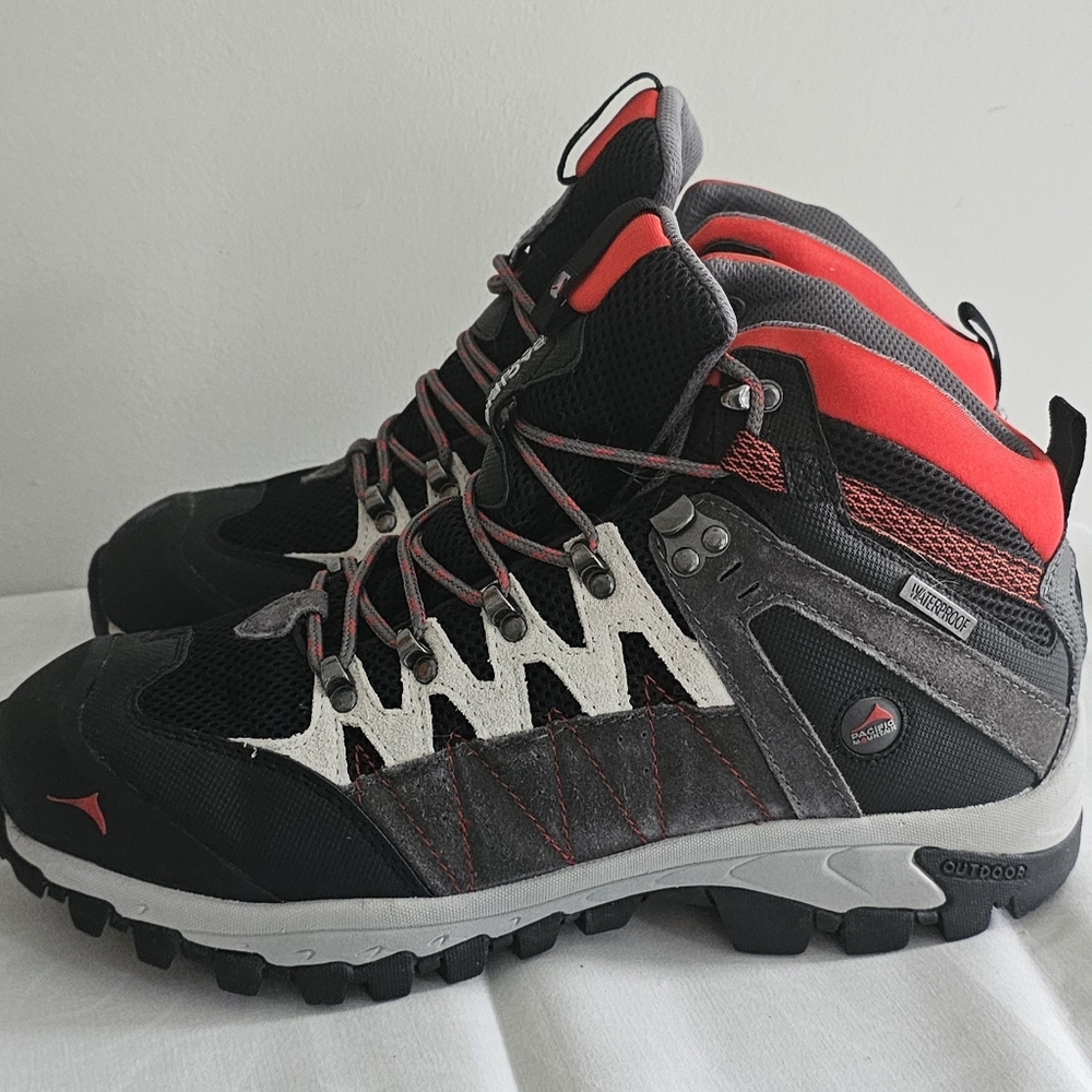 PACIFIC MOUNTAIN Descend Men's Outdoor Hiking Boots - Black and Red